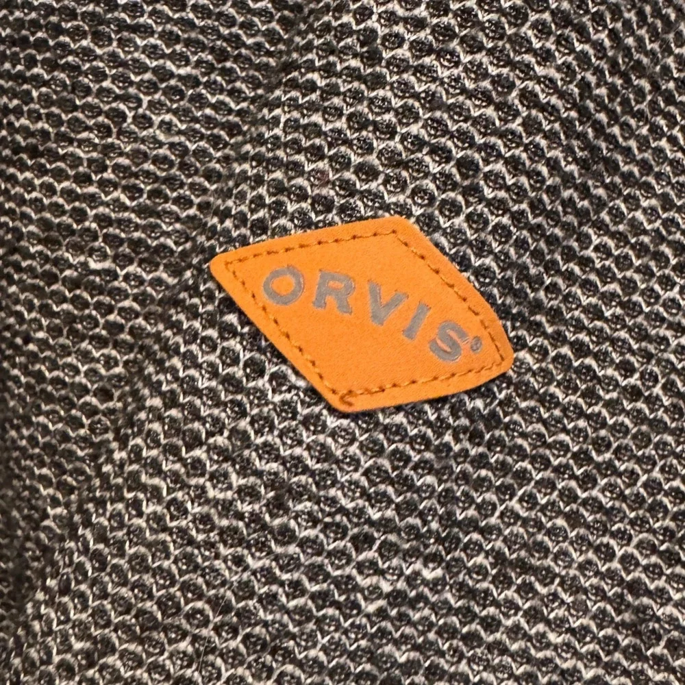 Orvis Men XL Classic‎ Collection Gray Textured Sherpa 1/4 Zip Pullover Jacket